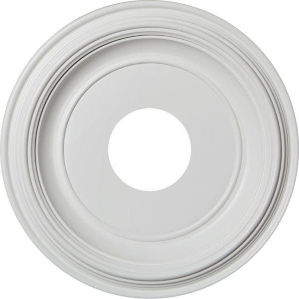 Ekena Millwork Traditional PVC Ceiling Medallion (Canopies up to 7 1/2"), 13"OD x 3 1/2"ID x 1 1/4"P, Unfinished CMP13TR - main